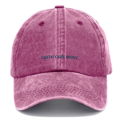Baseball Cap | Faith Can Move Unisex Vintage Washed Cap | TIDESENCE
