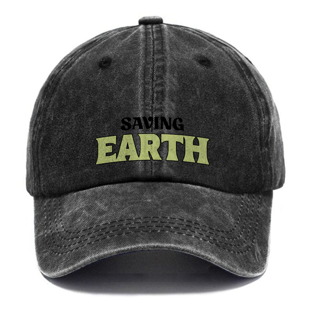 Baseball Cap | Saving Earth Vintage Casual Washed Cap | TIDESENCE