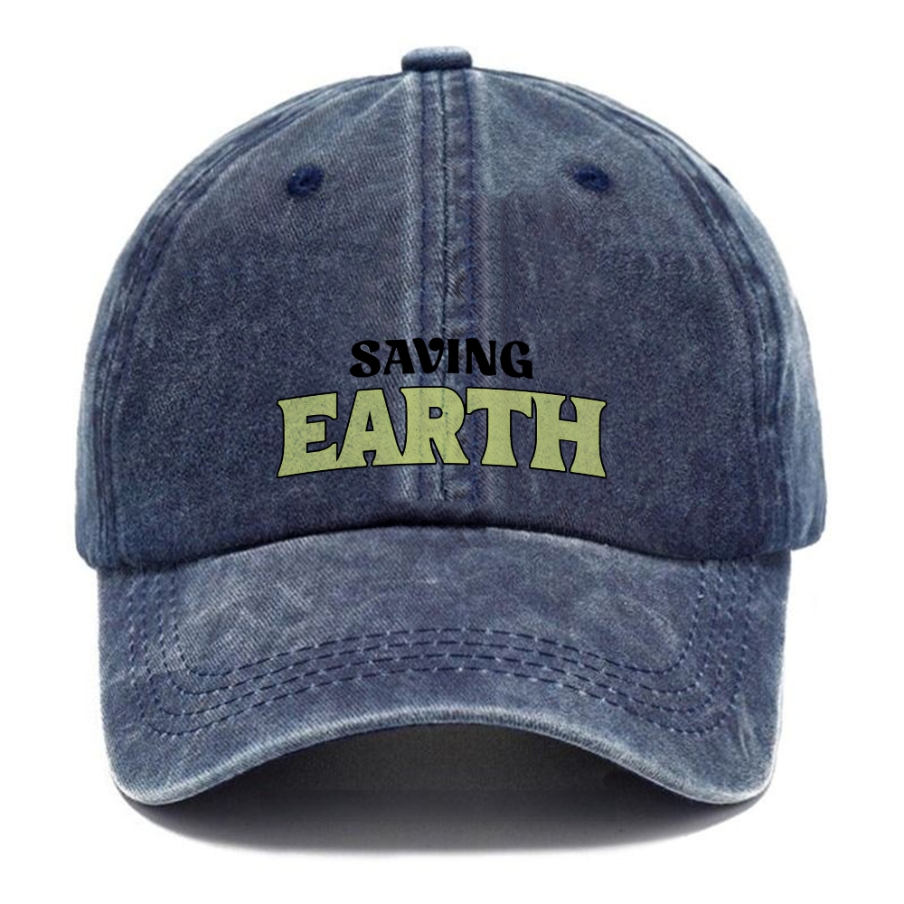 Baseball Cap | Saving Earth Vintage Casual Washed Cap | TIDESENCE