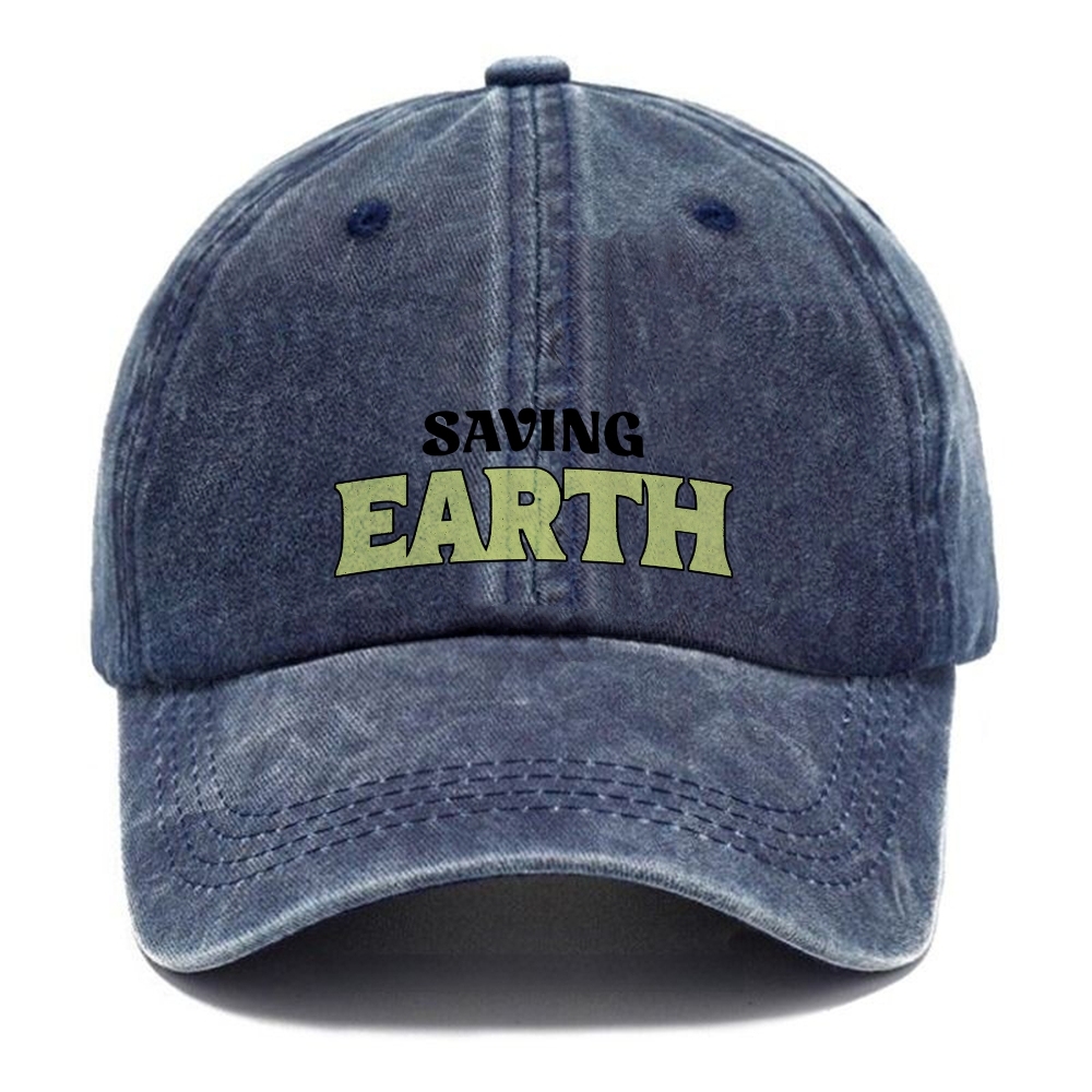 Baseball Cap | Saving Earth Vintage Casual Washed Cap | TIDESENCE