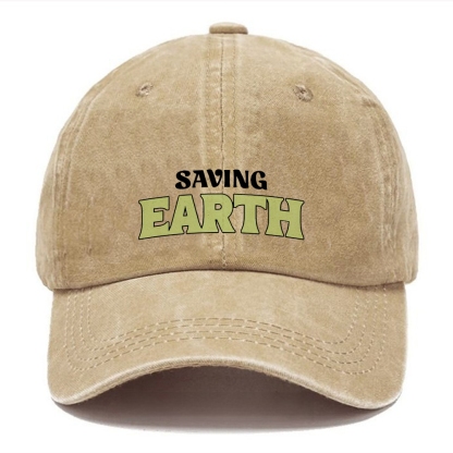 Baseball Cap | Saving Earth Vintage Casual Washed Cap | TIDESENCE