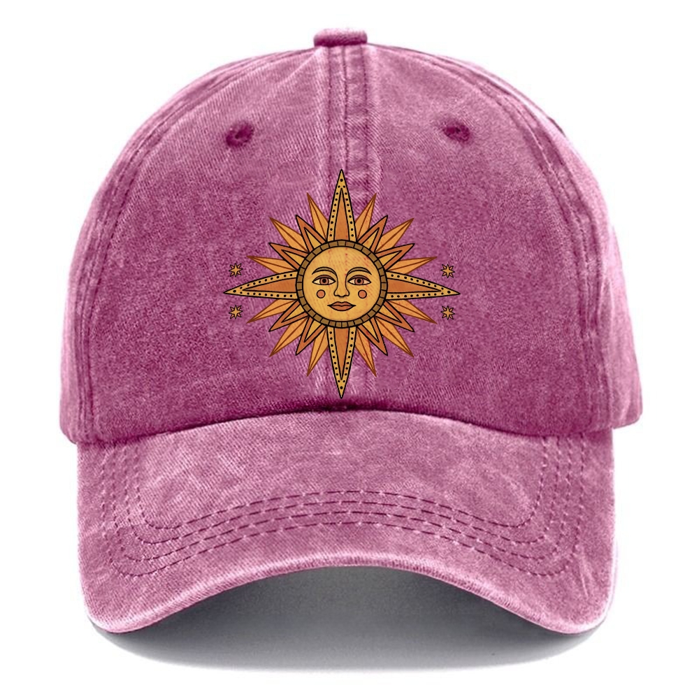 Baseball Cap | Hippie Sun Unisex Vintage Washed Cap | TIDESENCE
