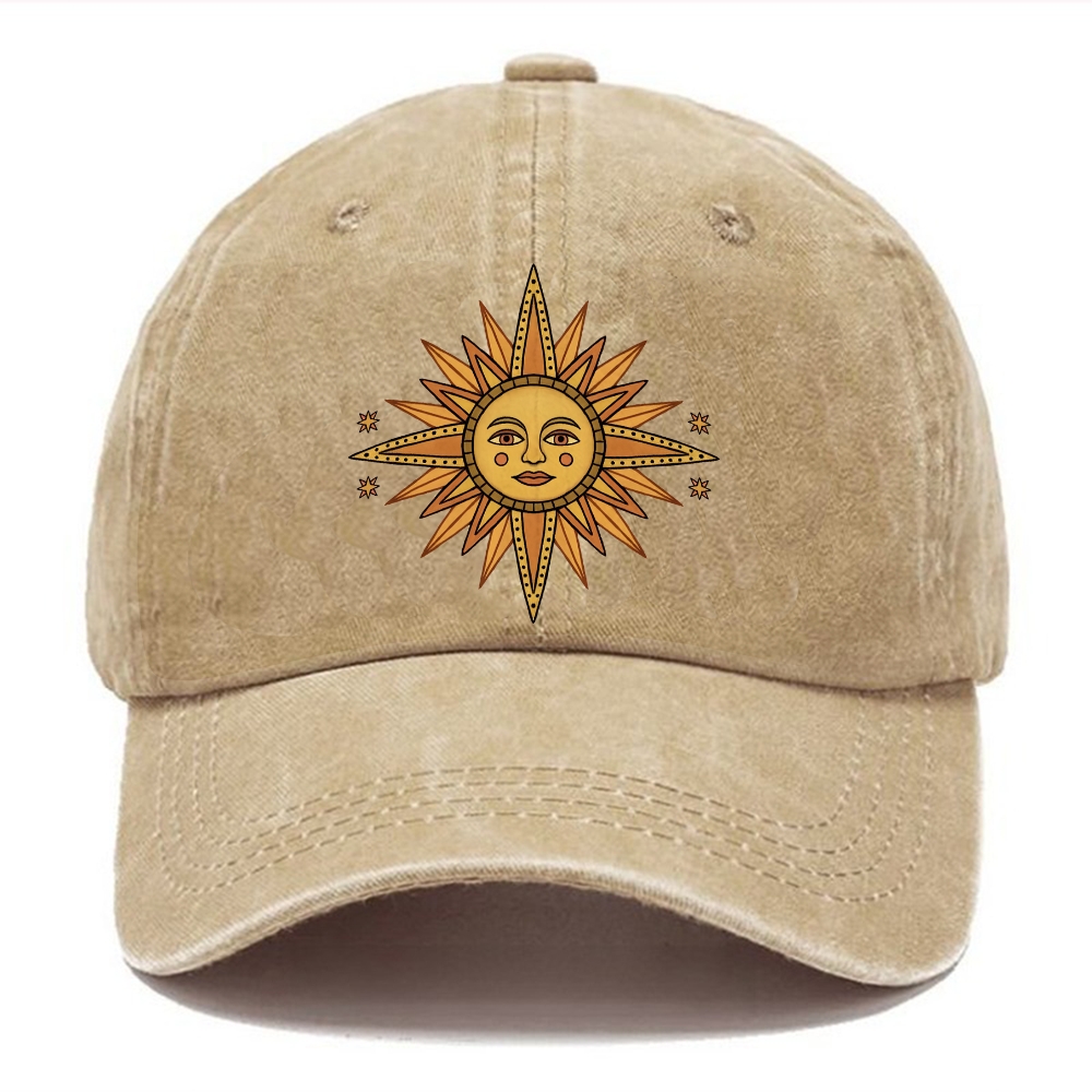 Baseball Cap | Hippie Sun Unisex Vintage Washed Cap | TIDESENCE