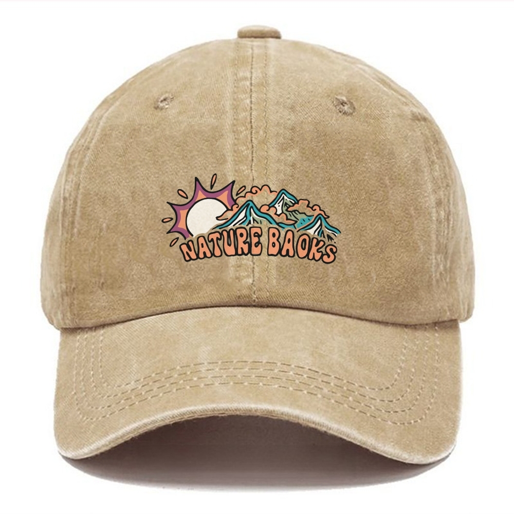 Baseball Cap | Nature Baoks Unisex Vintage Casual Washed Cap | TIDESENCE