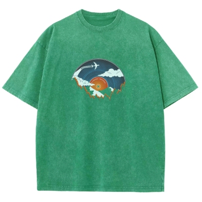 Washed T-Shirt | Landscape Unisex Fit Super Soft | TIDESENCE