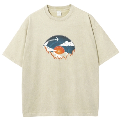 Washed T-Shirt | Landscape Unisex Fit Super Soft | TIDESENCE