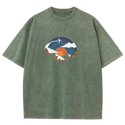 Washed T-Shirt | Landscape Unisex Fit Super Soft | TIDESENCE