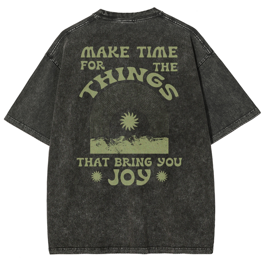 Washed T-Shirt | Hippie Sun Unisex Things That Bring You Joy | TIDESENCE