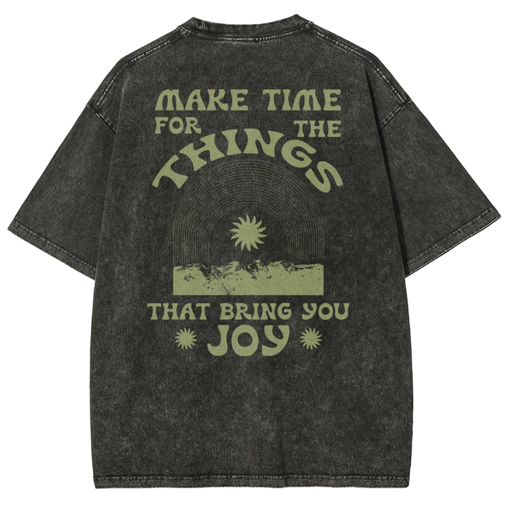 Washed T-Shirt | Hippie Sun Unisex Things That Bring You Joy | TIDESENCE