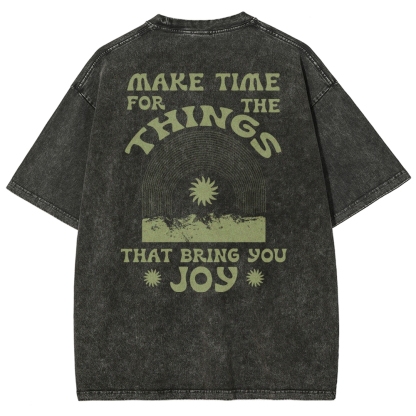 Washed T-Shirt | Hippie Sun Unisex Things That Bring You Joy | TIDESENCE