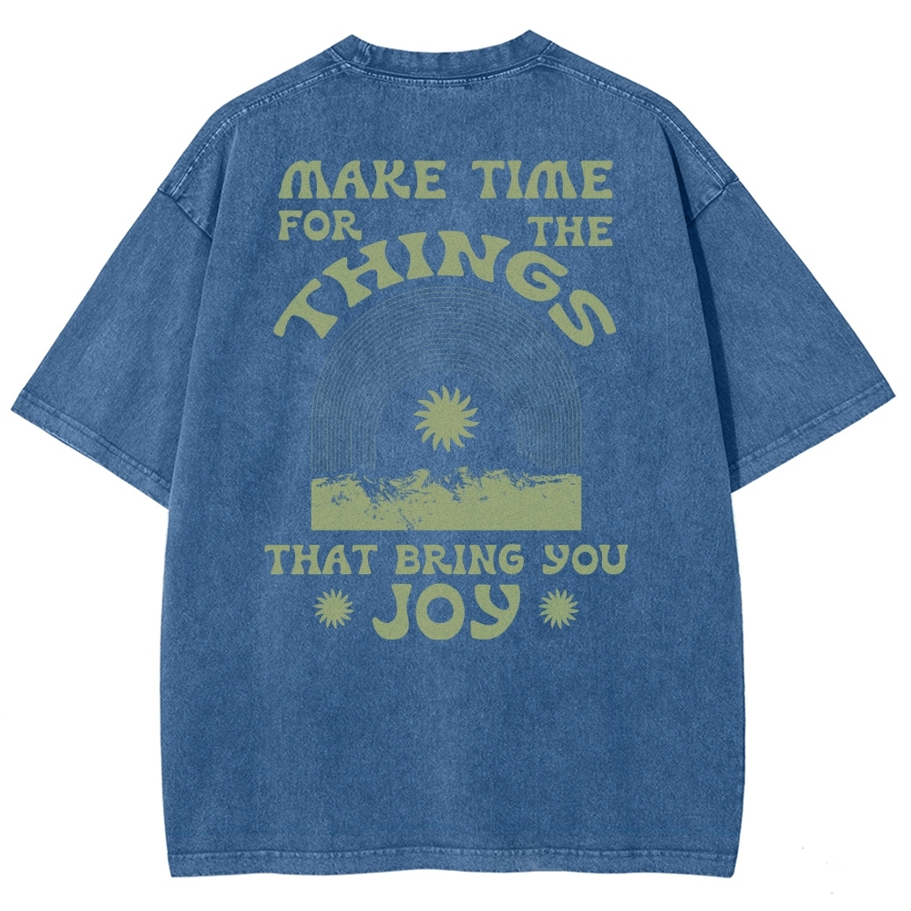 Washed T-Shirt | Hippie Sun Unisex Things That Bring You Joy | TIDESENCE