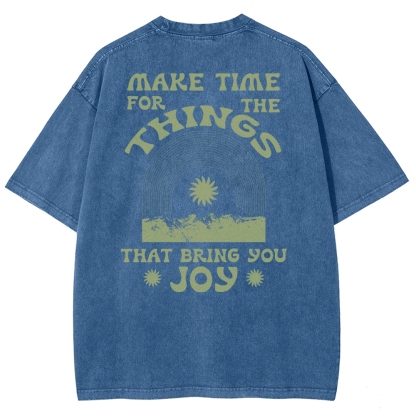 Washed T-Shirt | Hippie Sun Unisex Things That Bring You Joy | TIDESENCE