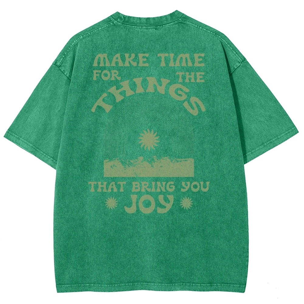 Washed T-Shirt | Hippie Sun Unisex Things That Bring You Joy | TIDESENCE