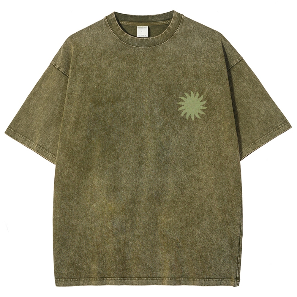 Washed T-Shirt | Hippie Sun Unisex Things That Bring You Joy | TIDESENCE