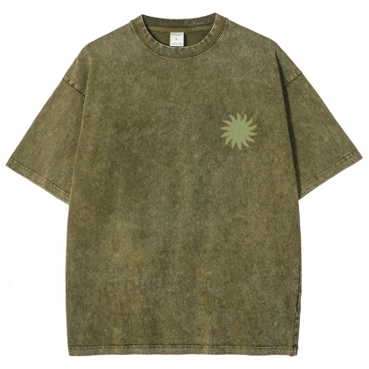 Washed T-Shirt | Hippie Sun Unisex Things That Bring You Joy | TIDESENCE