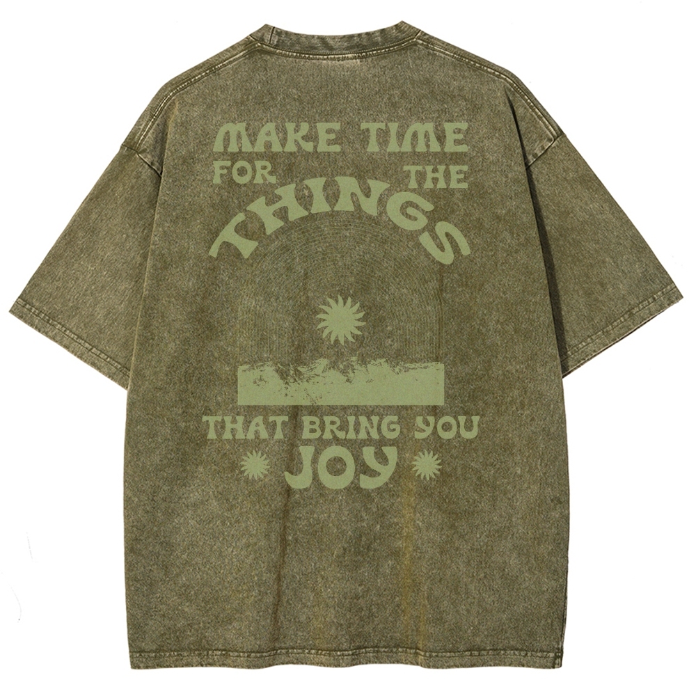 Washed T-Shirt | Hippie Sun Unisex Things That Bring You Joy | TIDESENCE