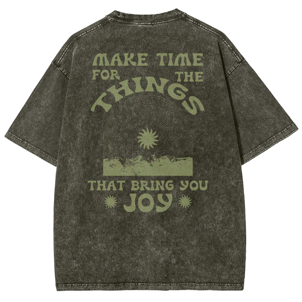 Washed T-Shirt | Hippie Sun Unisex Things That Bring You Joy | TIDESENCE
