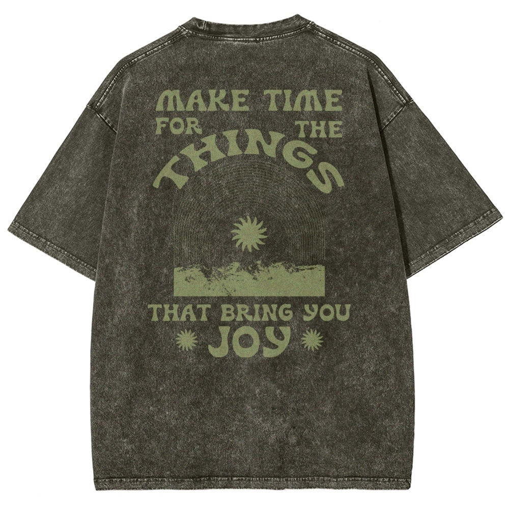 Washed T-Shirt | Hippie Sun Unisex Things That Bring You Joy | TIDESENCE