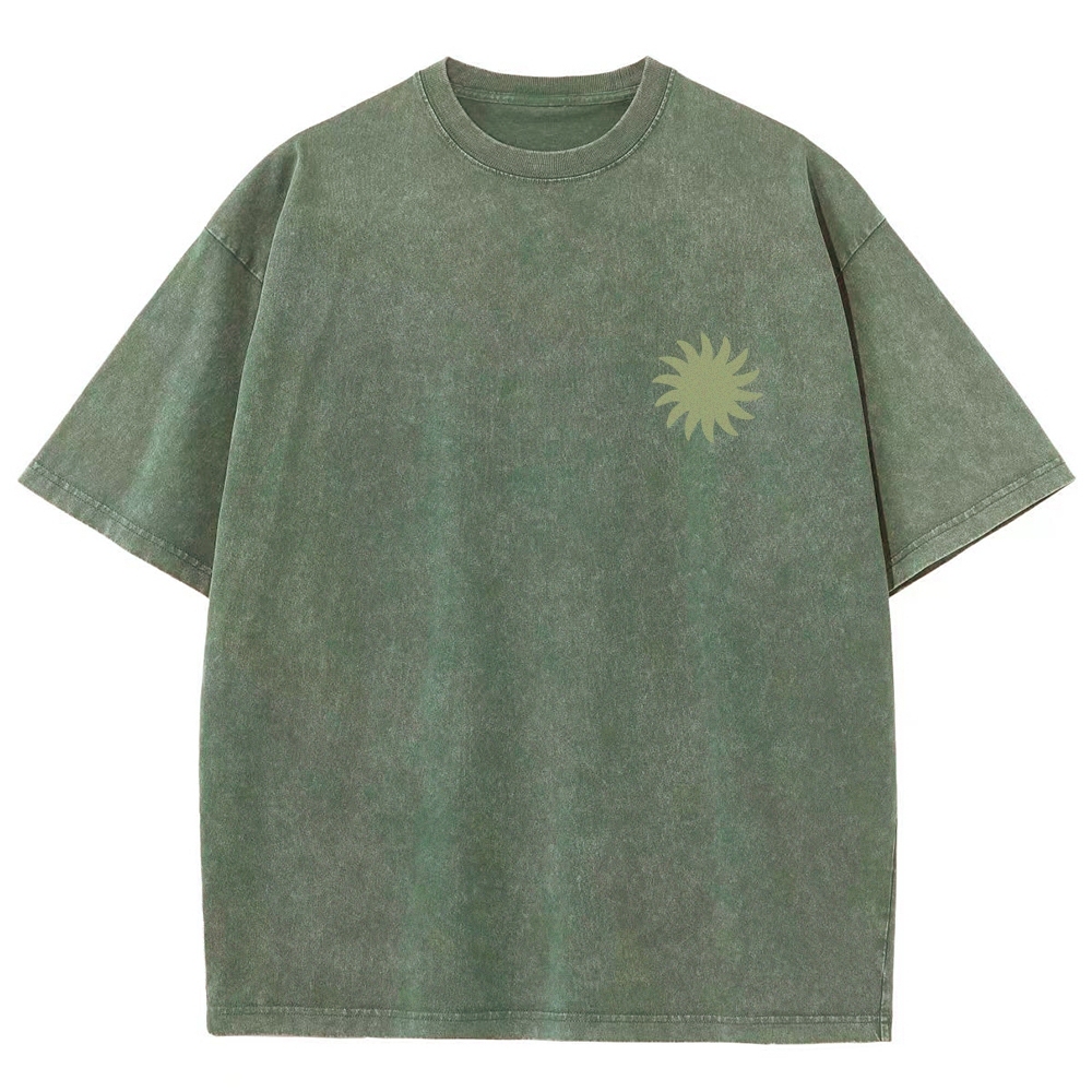 Washed T-Shirt | Hippie Sun Unisex Things That Bring You Joy | TIDESENCE
