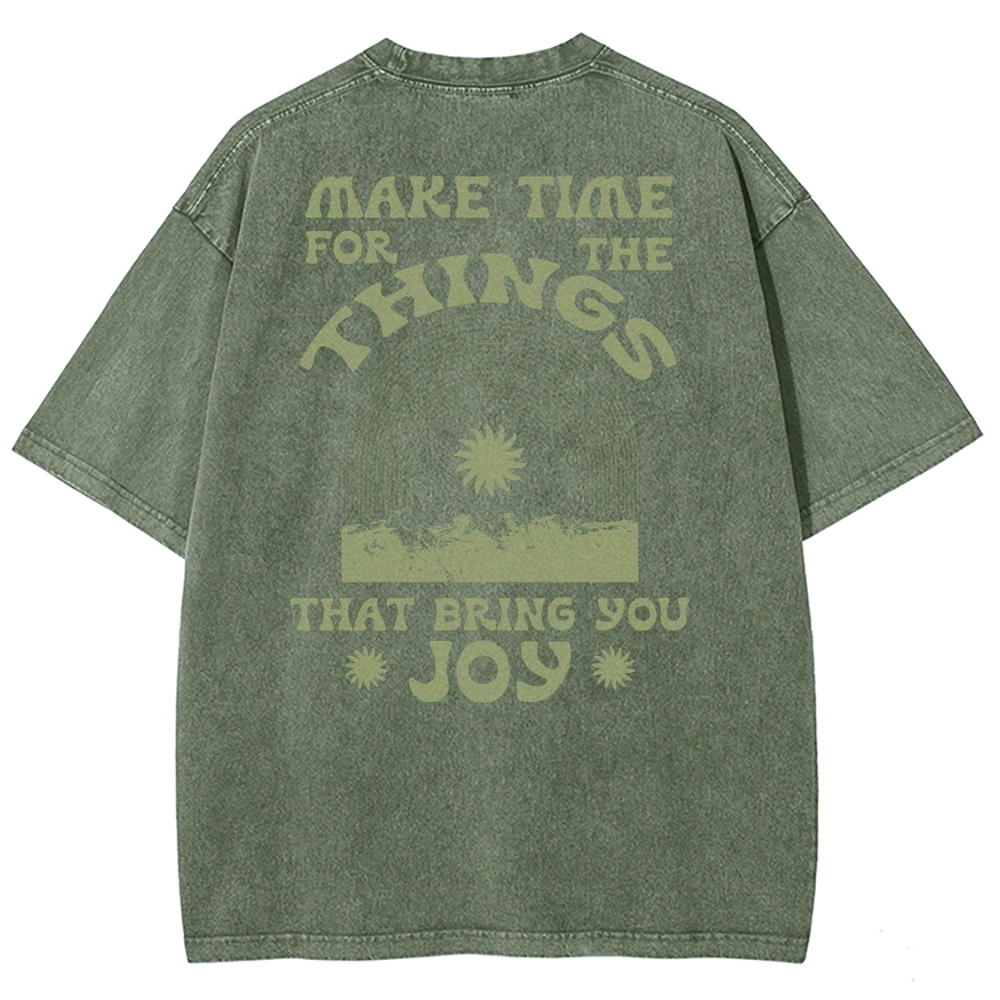 Washed T-Shirt | Hippie Sun Unisex Things That Bring You Joy | TIDESENCE