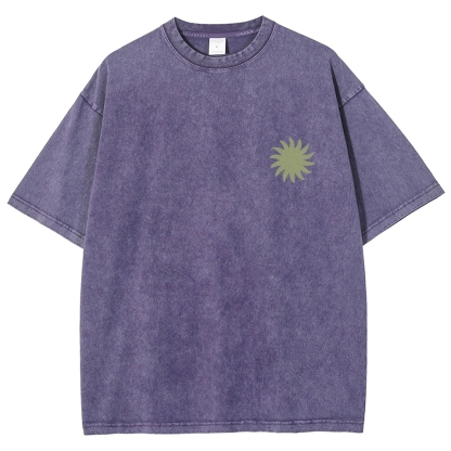 Washed T-Shirt | Hippie Sun Unisex Things That Bring You Joy | TIDESENCE