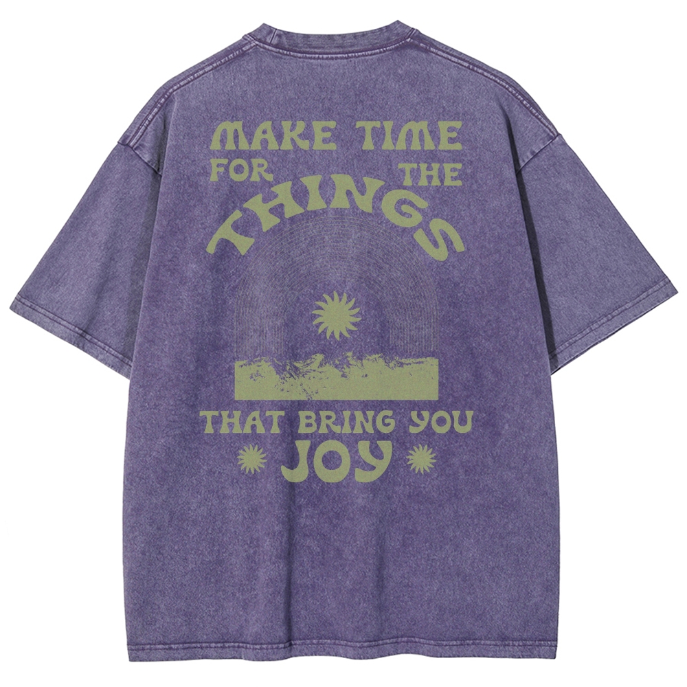Washed T-Shirt | Hippie Sun Unisex Things That Bring You Joy | TIDESENCE