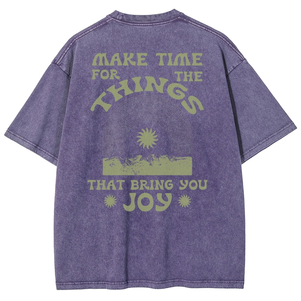 Washed T-Shirt | Hippie Sun Unisex Things That Bring You Joy | TIDESENCE
