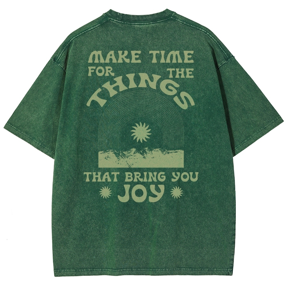 Washed T-Shirt | Hippie Sun Unisex Things That Bring You Joy | TIDESENCE