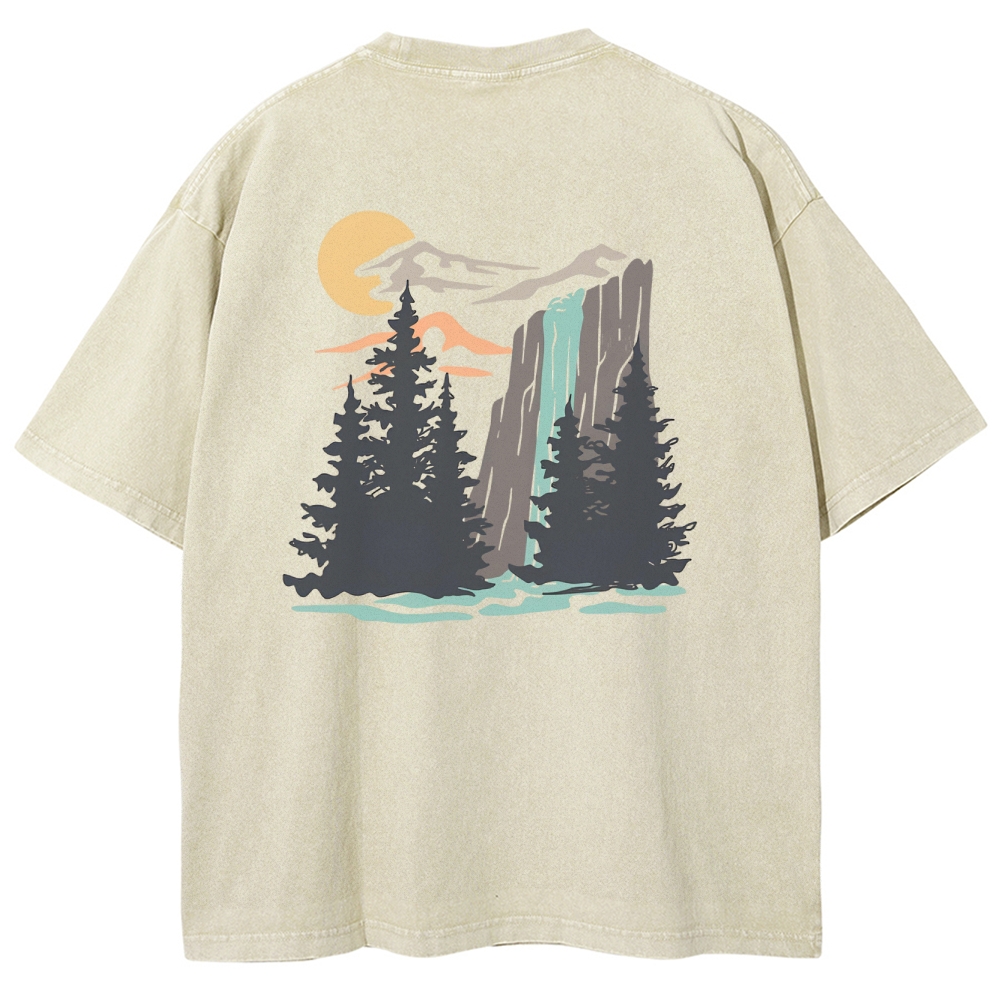 Washed T-Shirt | Landscape Unisex Fit | TIDESENCE