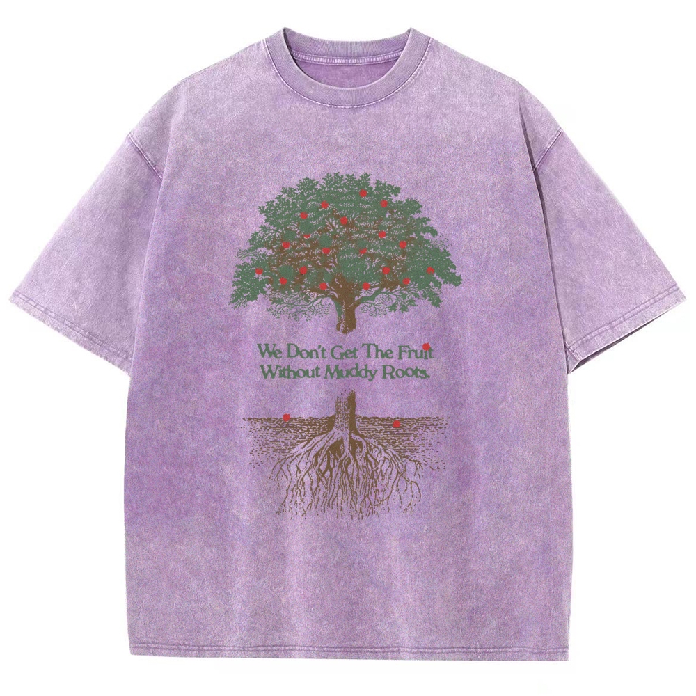 Washed T-Shirt | Forest Muddy Roots Unisex Fit | TIDESENCE