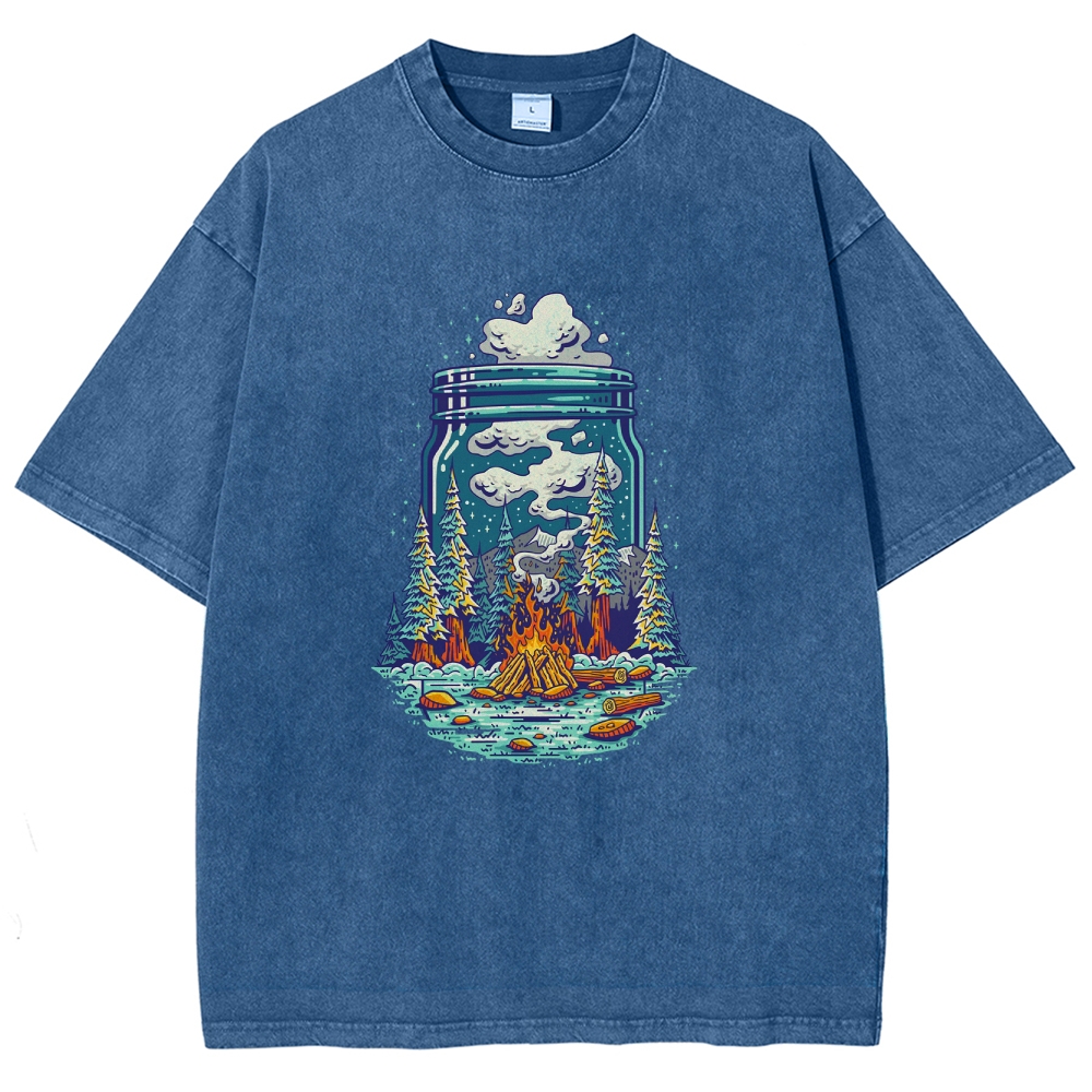 Washed T-Shirt | Unisex Fit Forest Fire | TIDESENCE