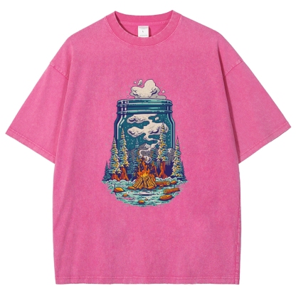 Washed T-Shirt | Unisex Fit Forest Fire | TIDESENCE