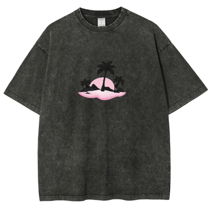 Washed T-Shirt | Surf Unisex Fit Holy Spirit Beach Club | TIDESENCE