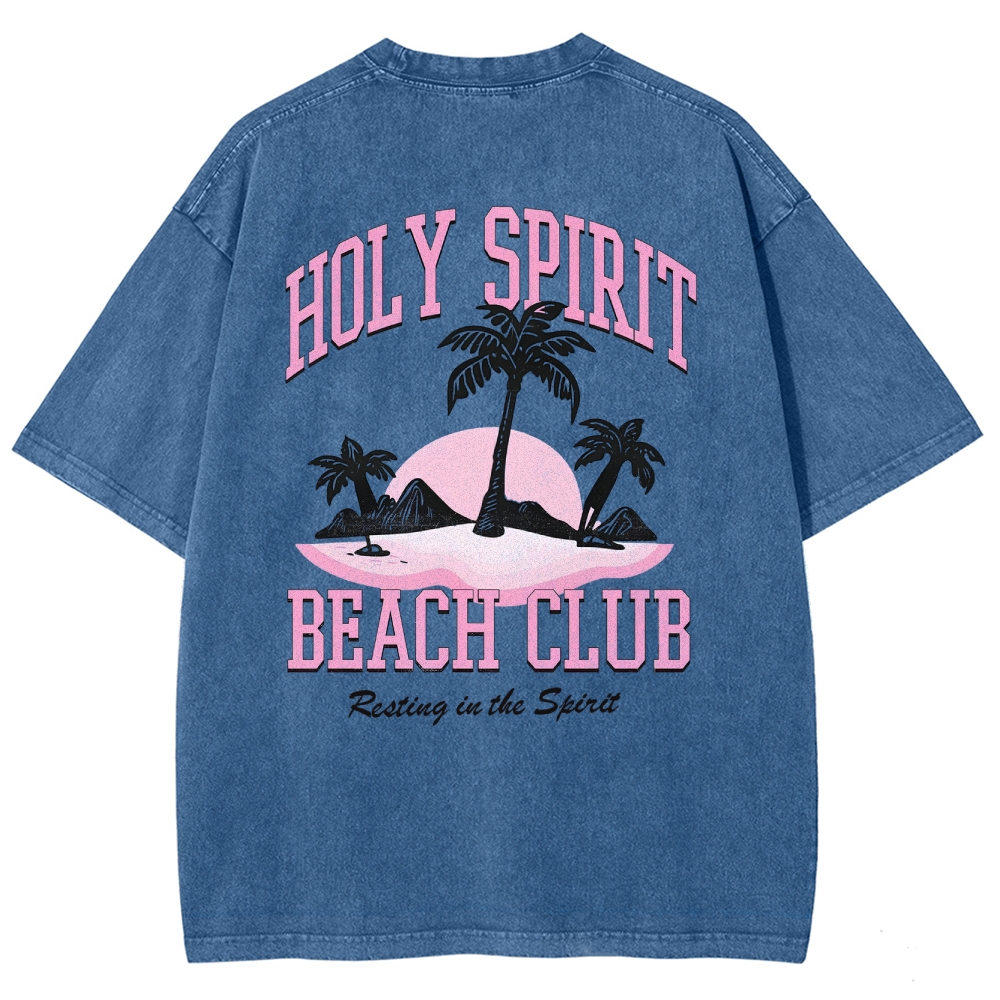 Washed T-Shirt | Surf Unisex Fit Holy Spirit Beach Club | TIDESENCE