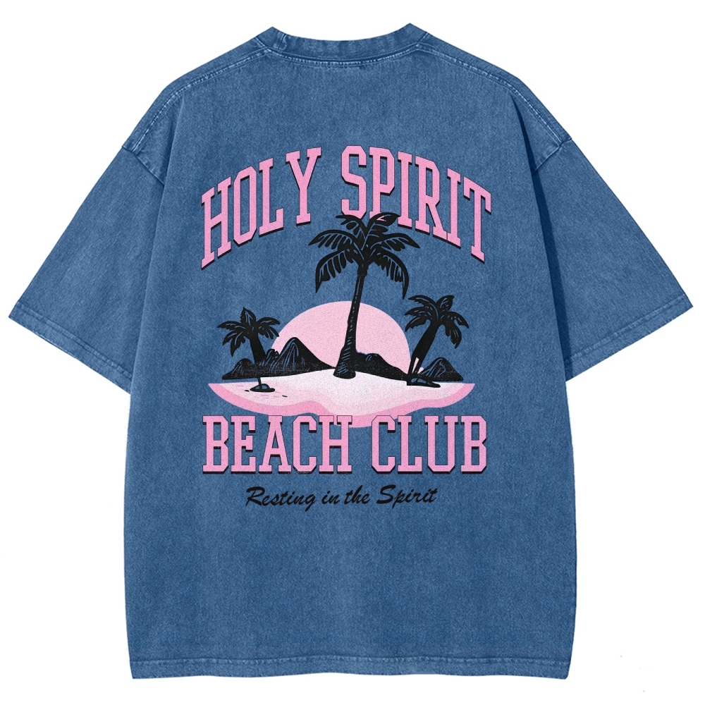 Washed T-Shirt | Surf Unisex Fit Holy Spirit Beach Club | TIDESENCE