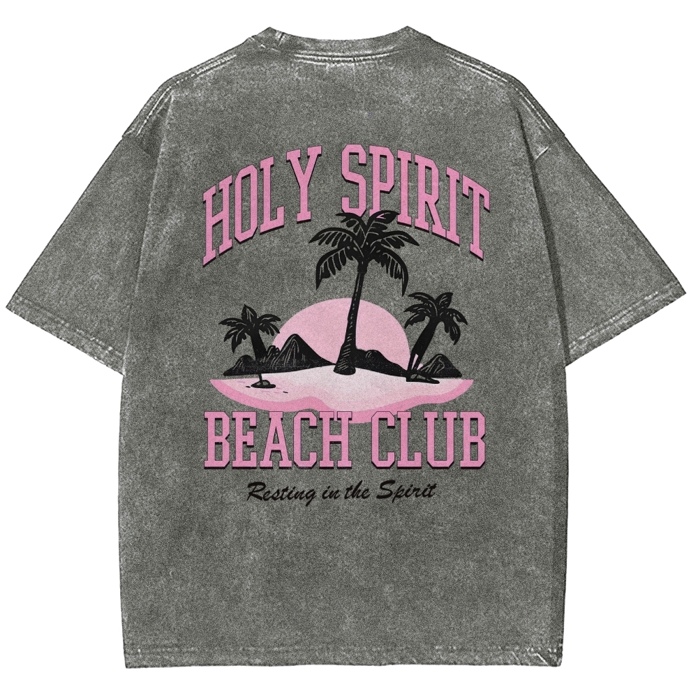Washed T-Shirt | Surf Unisex Fit Holy Spirit Beach Club | TIDESENCE
