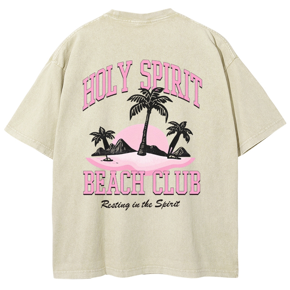 Washed T-Shirt | Surf Unisex Fit Holy Spirit Beach Club | TIDESENCE