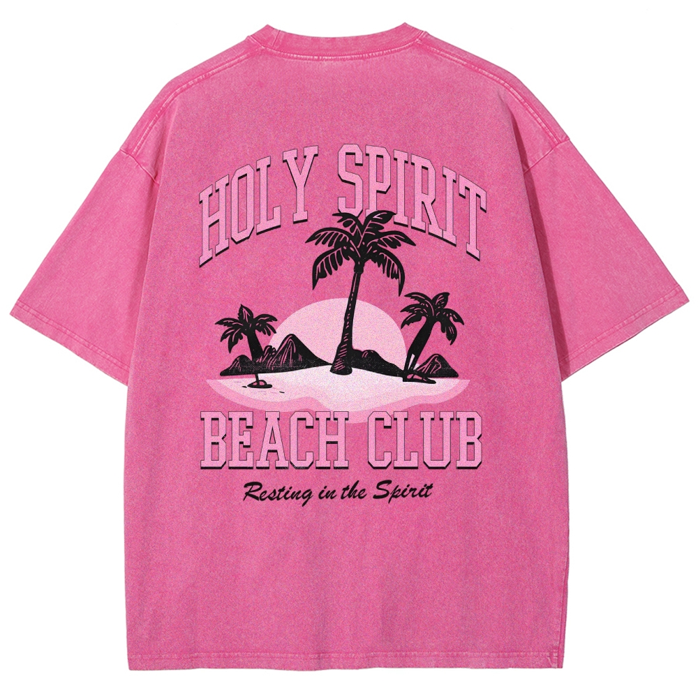 Washed T-Shirt | Surf Unisex Fit Holy Spirit Beach Club | TIDESENCE