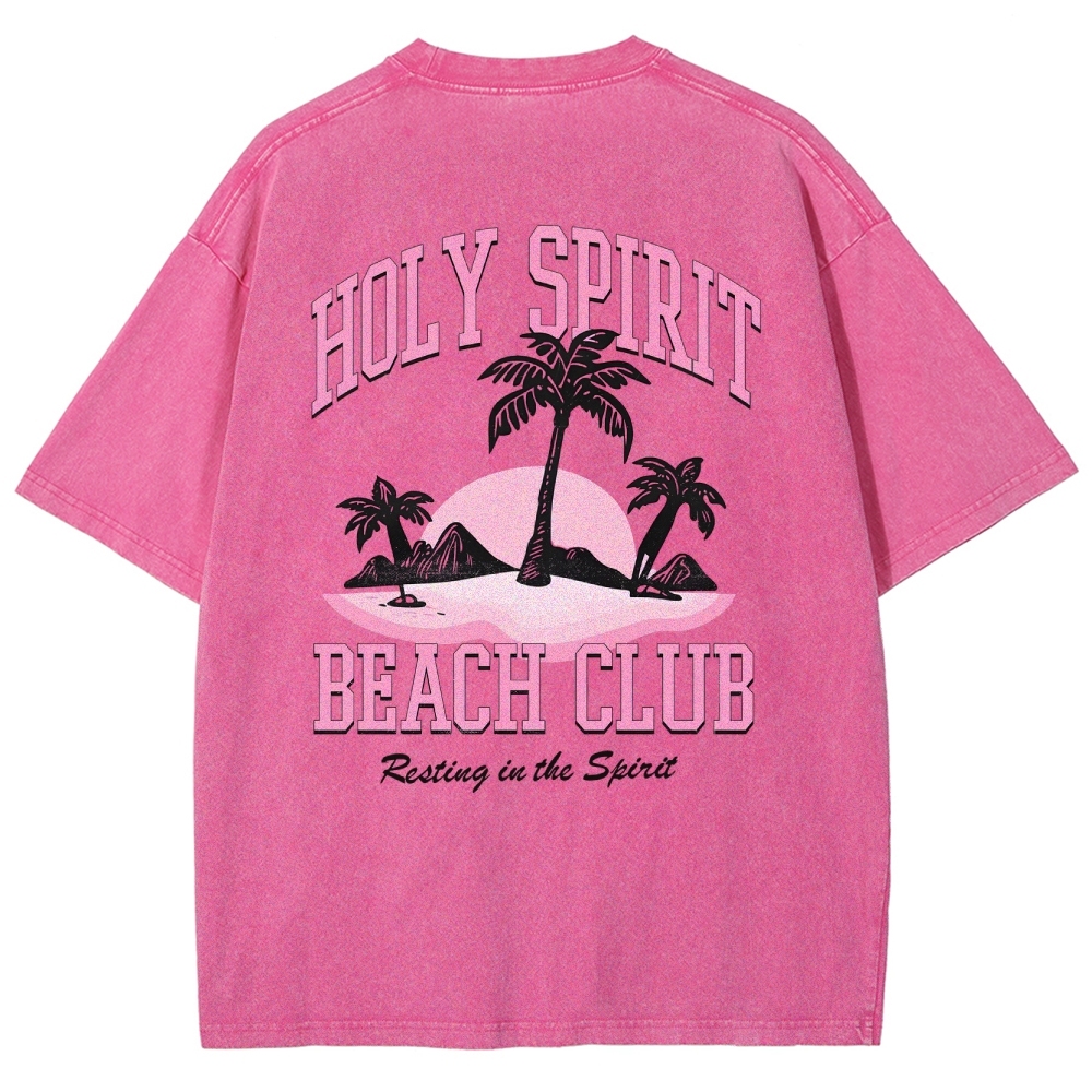 Washed T-Shirt | Surf Unisex Fit Holy Spirit Beach Club | TIDESENCE