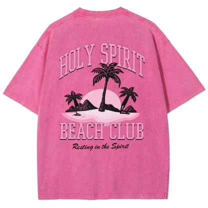 Washed T-Shirt | Surf Unisex Fit Holy Spirit Beach Club | TIDESENCE