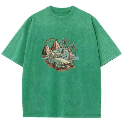 Washed T-Shirt | Adventure Journey Unisex Enjoy The Moment | TIDESENCE