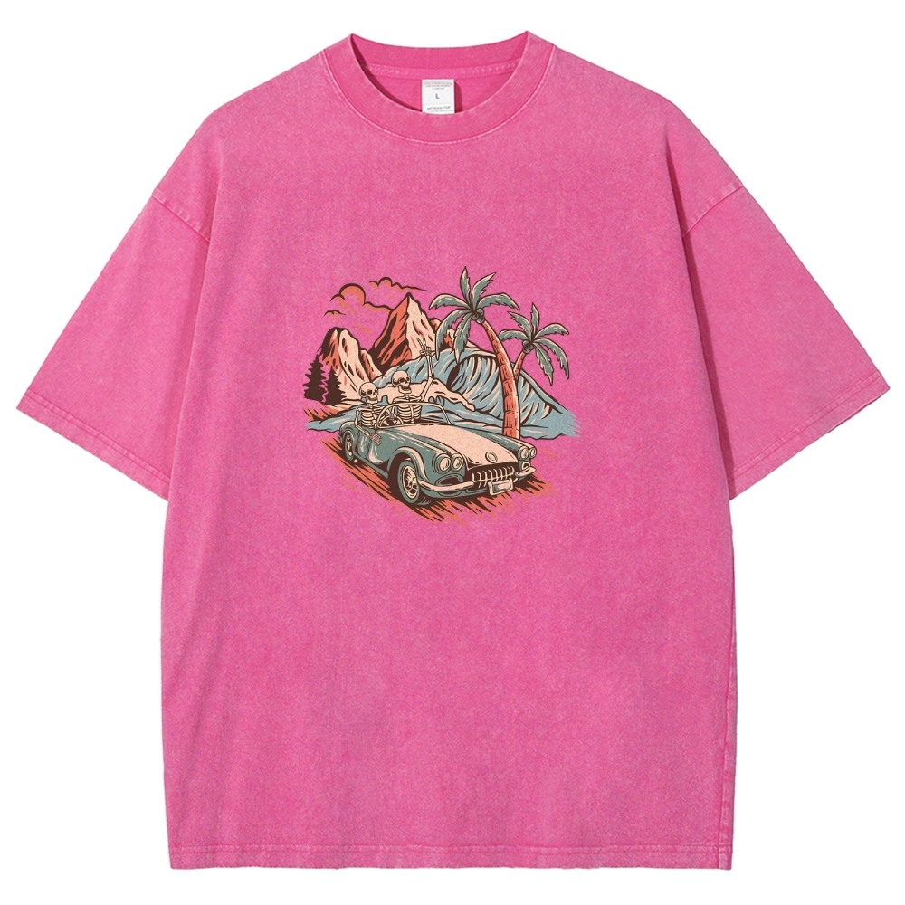 Washed T-Shirt | Adventure Journey Unisex Enjoy The Moment | TIDESENCE