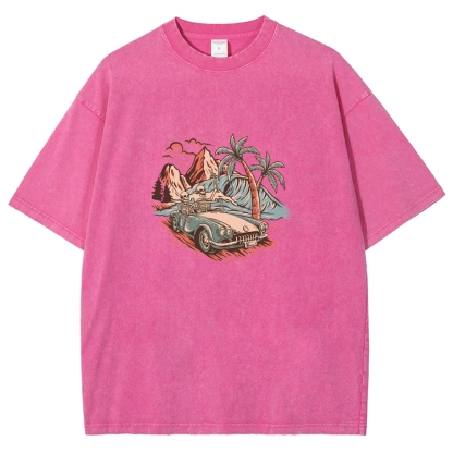 Washed T-Shirt | Adventure Journey Unisex Enjoy The Moment | TIDESENCE
