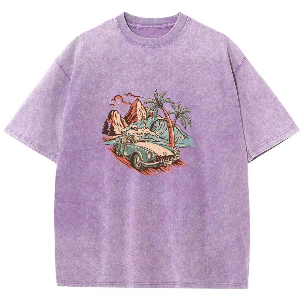 Washed T-Shirt | Adventure Journey Unisex Enjoy The Moment | TIDESENCE