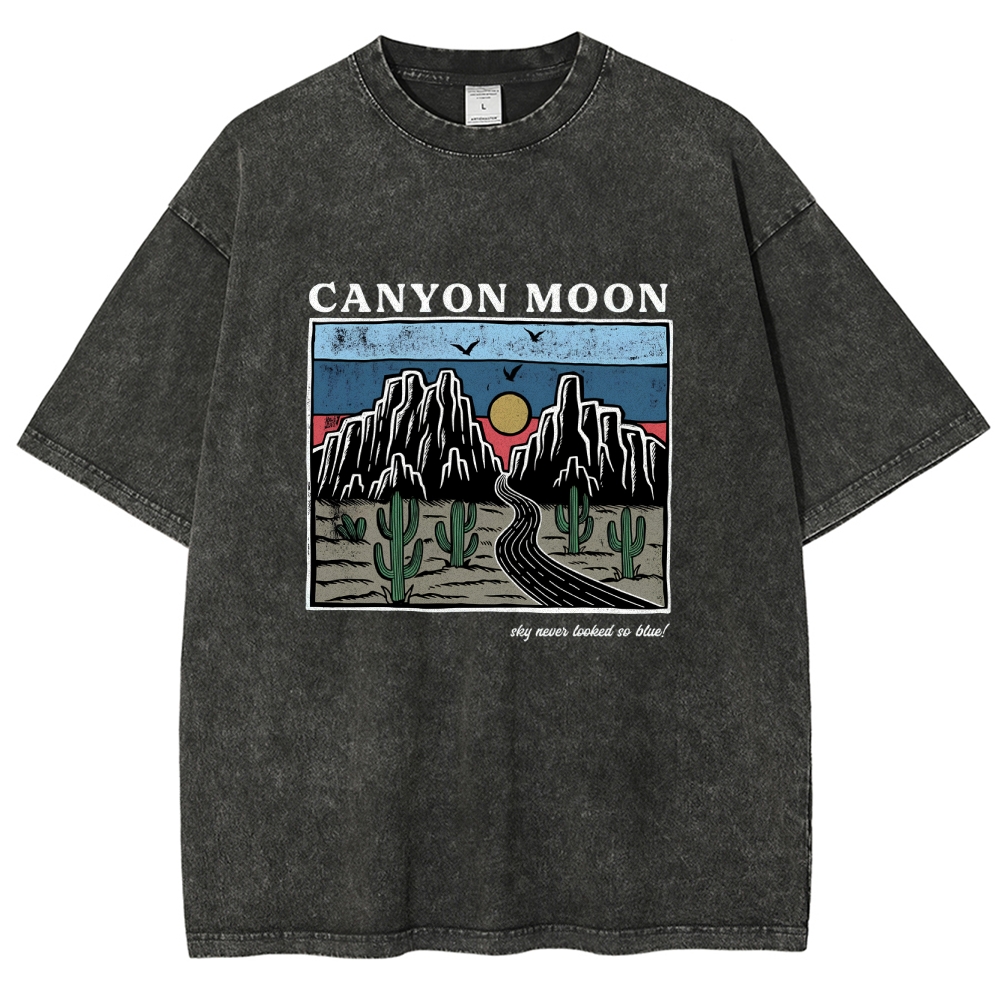 Washed T-Shirt | Landscape Unisex Fit Canyon Moon | TIDESENCE