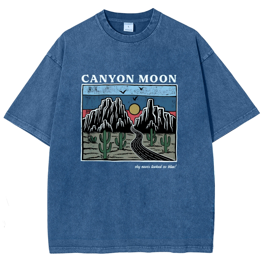 Washed T-Shirt | Landscape Unisex Fit Canyon Moon | TIDESENCE