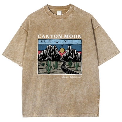 Washed T-Shirt | Landscape Unisex Fit Canyon Moon | TIDESENCE