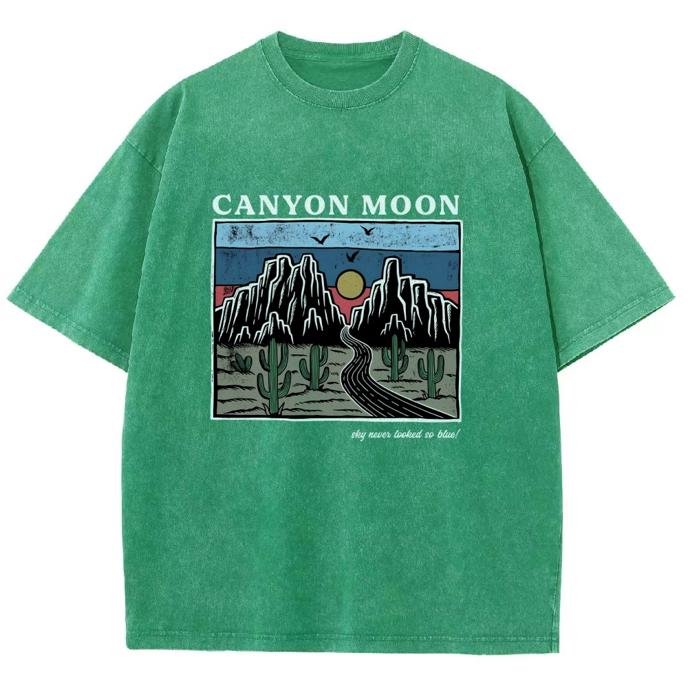 Washed T-Shirt | Landscape Unisex Fit Canyon Moon | TIDESENCE
