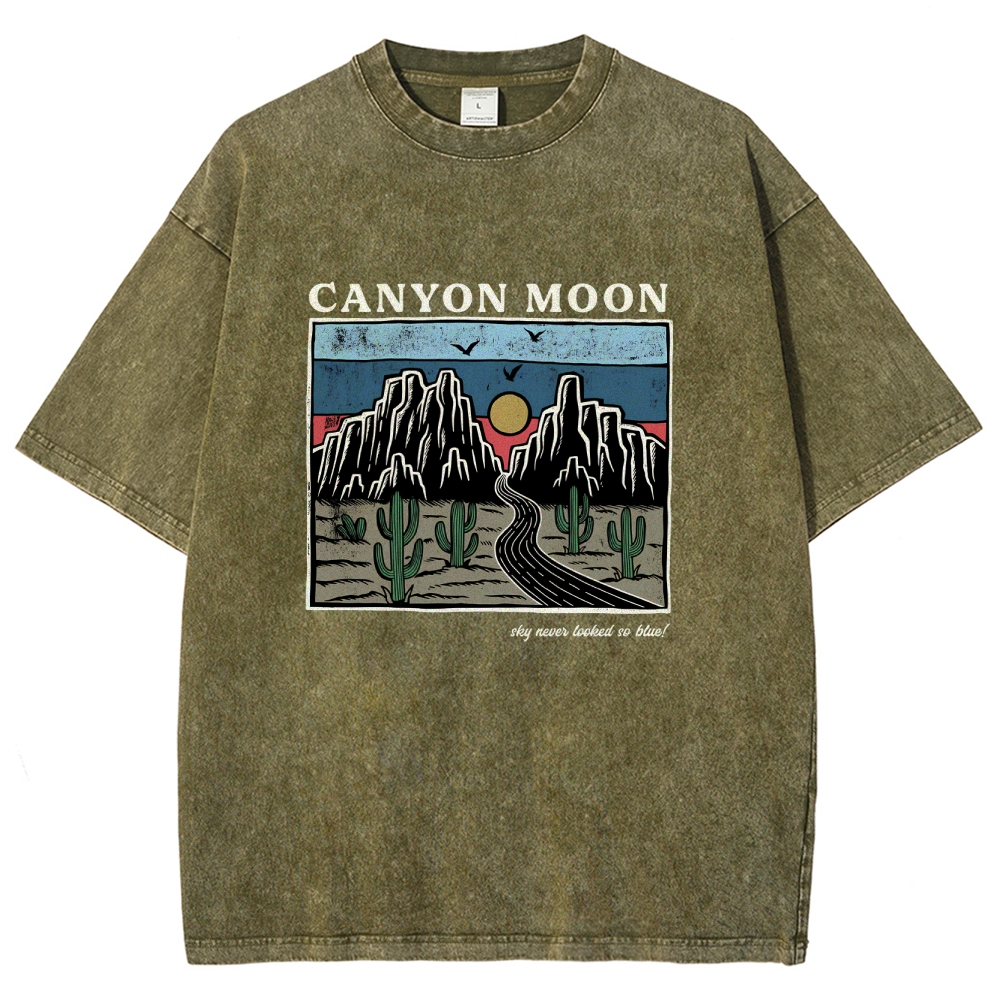 Washed T-Shirt | Landscape Unisex Fit Canyon Moon | TIDESENCE