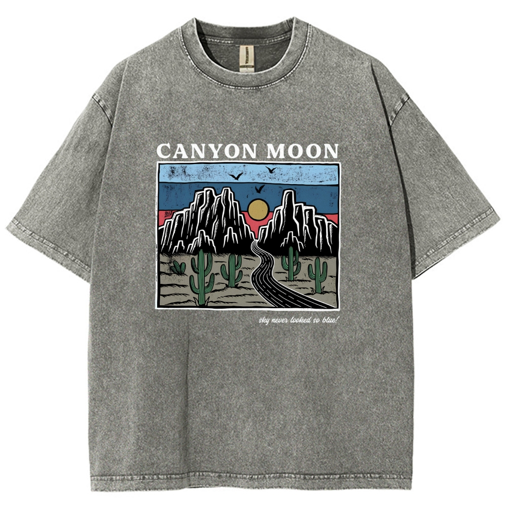 Washed T-Shirt | Landscape Unisex Fit Canyon Moon | TIDESENCE
